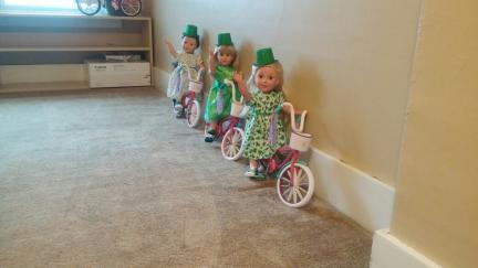 18 Inch Dolls x3 St. Pats Bicycles